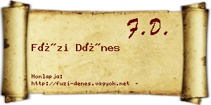 Füzi Dénes névjegykártya